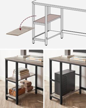 datorgalds / rakstāmgalds lwd47mb 120 x 60 x 75 cm (g x p x a) pelēks