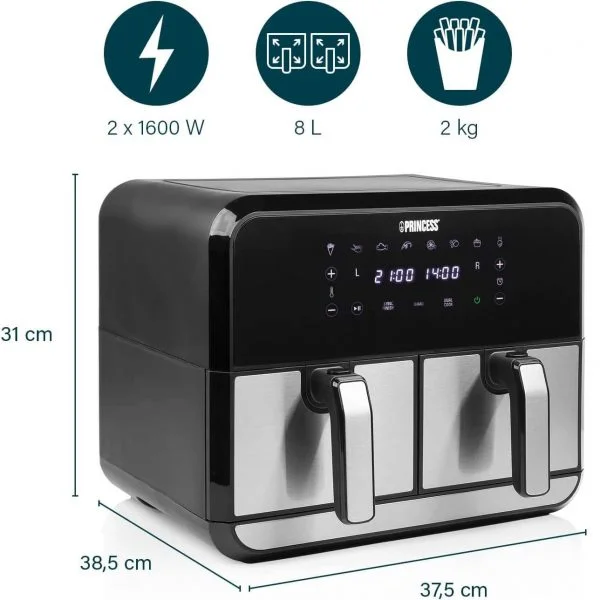 karstā gaisa friteris princess air fryer 8 l 182074