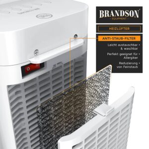 keramiskais ventilatora sildītājs brandson 303124 2000w balts