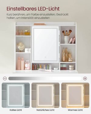 kosmētikas galds rdt123t14 ar led apgaismojumu