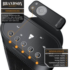 ventilatora sildītājs brandson ‎74542154 2000w melns