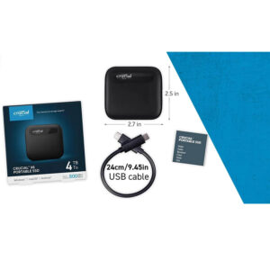 Ārējais cietais disks Crucial X6 4TB CT4000X6SSD9 800MB/s USB 3.2 USB-C 1 Ārējais cietais disks crucial x6 4tb ct4000x6ssd9 800mb/s usb 3.2 usb c