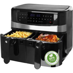 karstā gaisa friteris emerio af 126672 air fryer 9 l (2x4.5l) 2400 w
