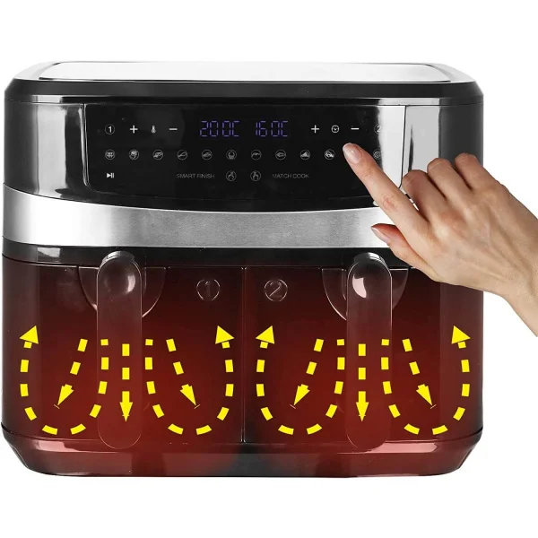 karstā gaisa friteris emerio af 126672 air fryer 9 l (2x4.5l) 2400 w