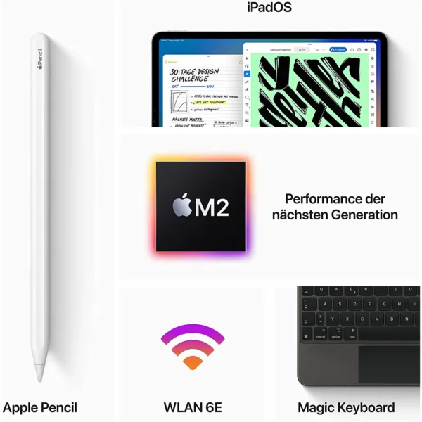 apple 2022 12,9" ipad pro wi fi 256 gb space gray 6. gen mnxr3fd/a