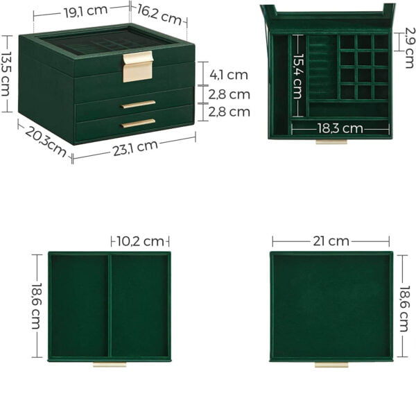 rotaslietu kastīte / lādīte jbc239c01 tumši zaļa