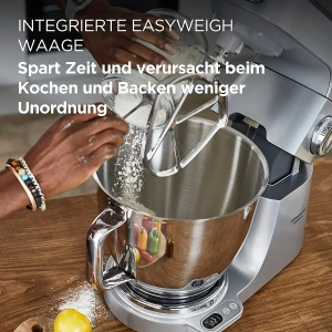 kenwood titanium chef baker xl kvl85.424si virtuves kombains ar integrētiem svariem, 2 trauki (7 un 5 l) 1200 w