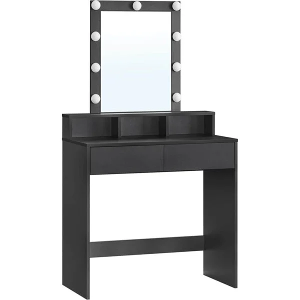 kosmētikas galds ar apgaismojumu rdt114t16 80x40x145 cm (p x g x a) melns