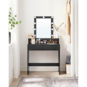 kosmētikas galds ar apgaismojumu rdt114t16 80x40x145 cm (p x g x a) melns