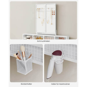 kosmētikas galds vasagle rvt004w14 + taburete