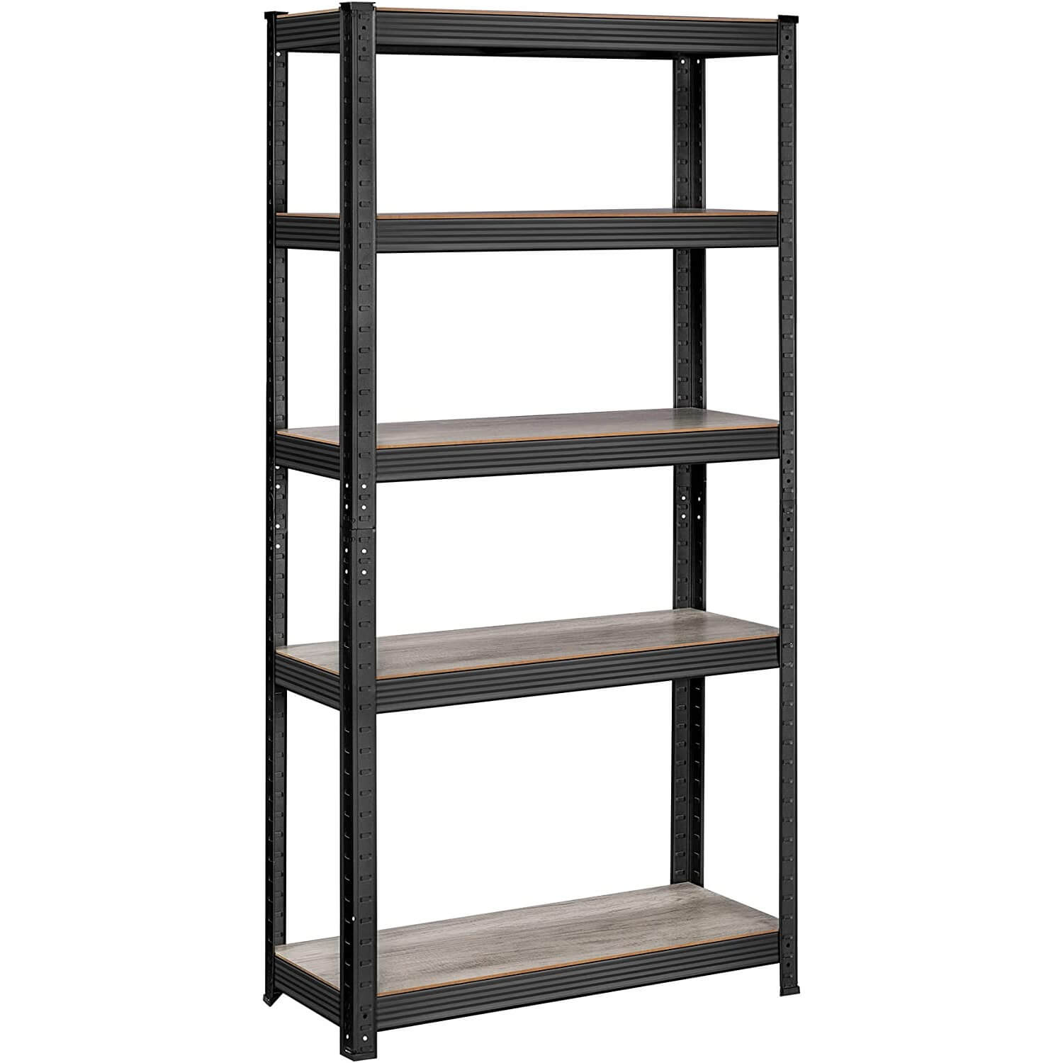 heavy duty book/kitchen shelf songmics 30 x 75 x 150 cm 5 shelves grey/black glr030b11