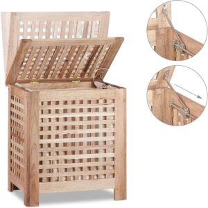 relaxdays 10020619 riekstkoka veļas grozs 55.5 x 52.5 x 39.5 cm 70 l