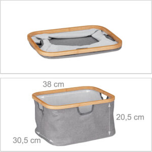 relaxdays 10026498 bambusa veļas grozs 96 x 44 x 34.5 cm 3 x 24 l