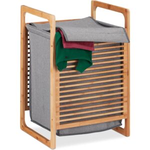 relaxdays 10026505 bambusa veļas grozs 60 x 40 x 35 cm 43 l