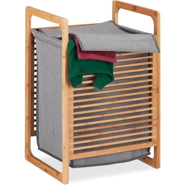 relaxdays 10026505 bambusa veļas grozs 60 x 40 x 35 cm 43 l