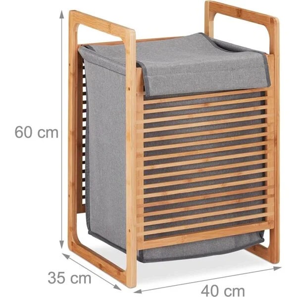 relaxdays 10026505 bambusa veļas grozs 60 x 40 x 35 cm 43 l