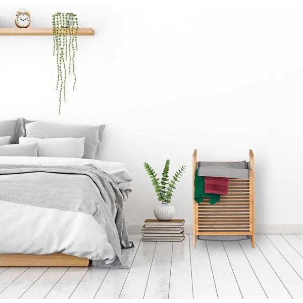 relaxdays 10026505 bambusa veļas grozs 60 x 40 x 35 cm 43 l