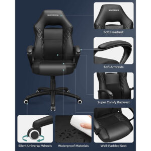songmics racing sports ofisa krēsls obg38bk