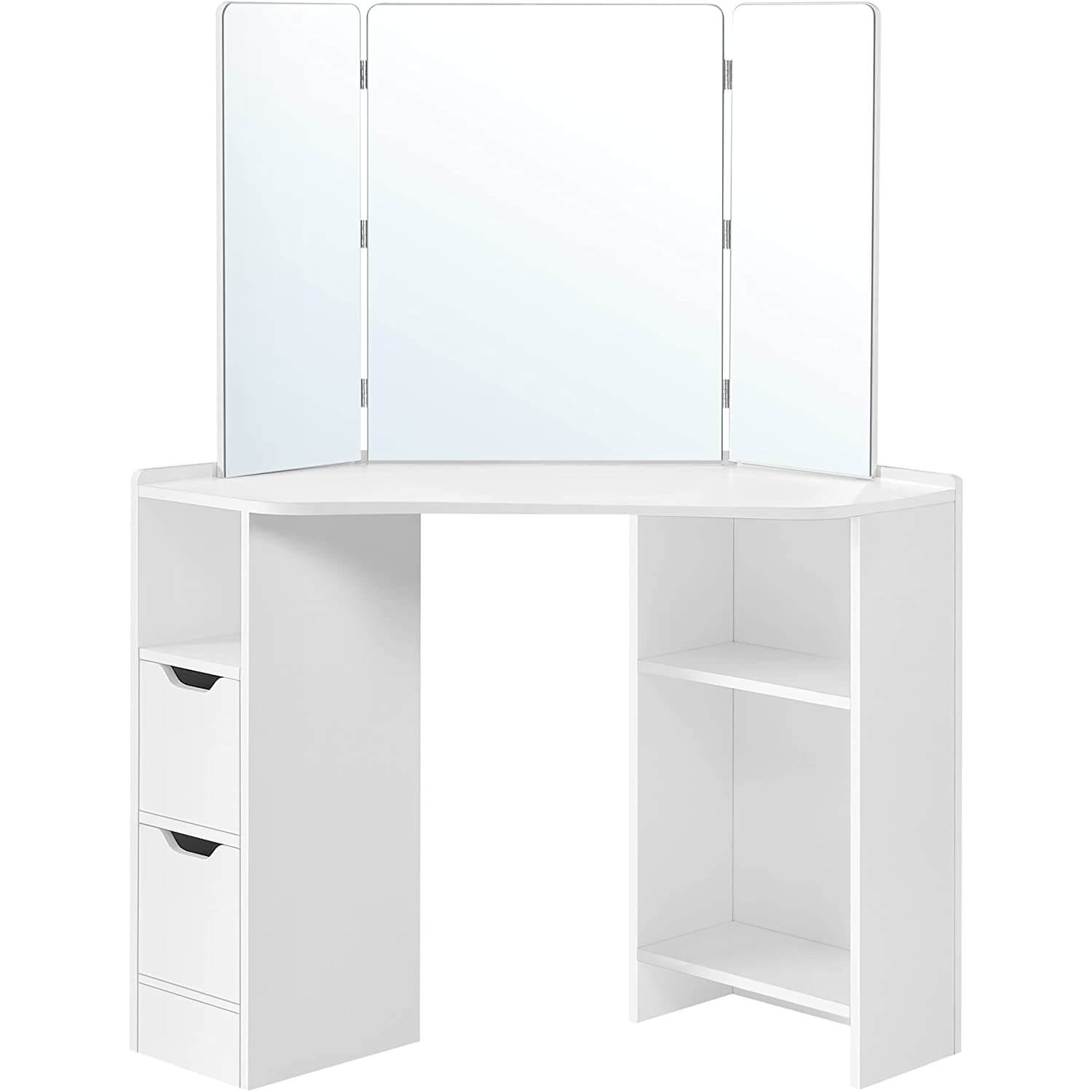 corner cosmetic table vasagle rdt121t10 white