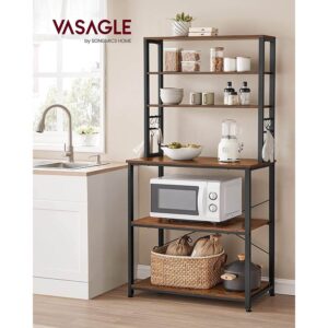 vasagle kks019b01 virtuves plaukts 40 x 80 x 167 cm, vintage brūns/melns