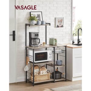 vasagle kks035b02 virtuves plaukts pelēks/melns