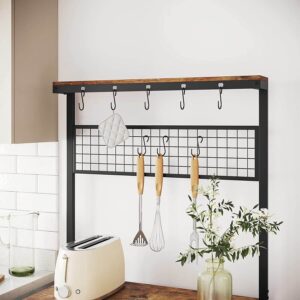 vasagle kks17bx virtuves plaukts 84 x 40 x 170 cm vintage brūns/melns