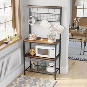 vasagle kks17bx virtuves plaukts 84 x 40 x 170 cm vintage brūns/melns