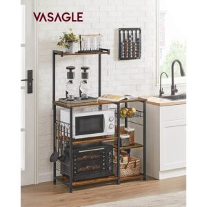 vasagle kks35x virtuves plaukts vintage brūns/melns