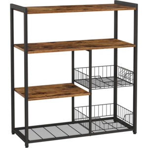 vasagle kks96x virtuves plaukts 80 x 35 x 95 cm vintage brūns/melns