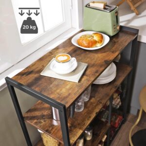 vasagle kks96x virtuves plaukts 80 x 35 x 95 cm vintage brūns/melns