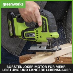 akumulatora figūrzāģis greenworks gd24jsk2 24v 1x2ah, lādētājs