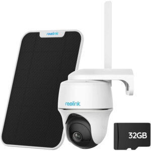 novērošanas kamera reolink 2k 4mp ptz 3g/4g lte, 355°/140° + 32gb sd karte un saules panelis