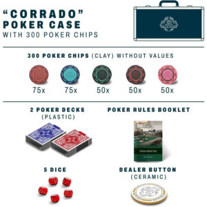 pokera komplekts bullets playing cards corrado deluxe 300 māla žetoni