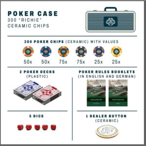 pokera komplekts bullets playing cards richie deluxe 300 keramikas žetoni