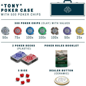 pokera komplekts bullets playing cards tony deluxe 500 māla žetoni
