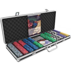 pokera komplekts bullets playing cards tony deluxe 500 māla žetoni