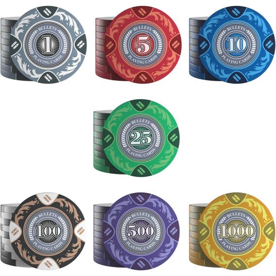 pokera komplekts bullets playing cards tony deluxe 500 māla žetoni
