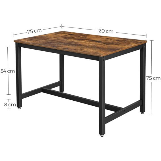 virtuves galds ‎kdt75x 120 x 75 x 75 cm (g x p x a) brūns