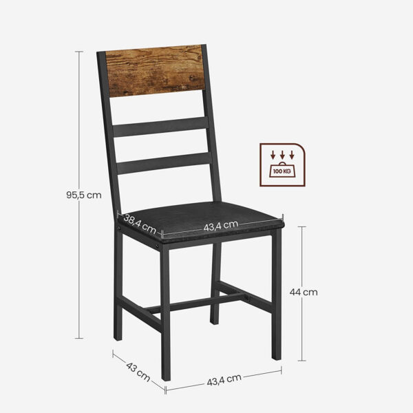 Ēdamistabas krēsls ldc095b01 vintage brūns / melns 2 gab