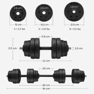 hanteles songmics 2 x 15kg komplekts syl30hbk