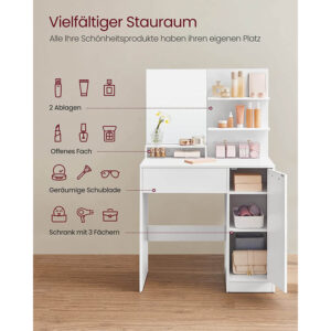 kosmētikas galds rdt119w01 80 x 40 x 132 cm (p x g x a)