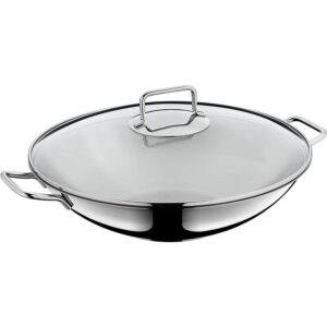 wmf macao wok panna 36 cm ar stikla vāku, cromargan 0793566040
