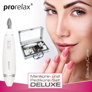 bezvadu elektriskais manikīra un pedikīra komplekts prorelax deluxe