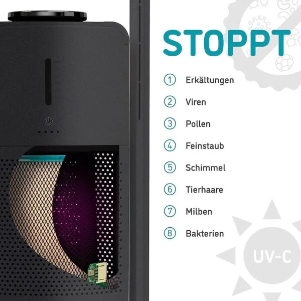 gaisa attīrītājs, mitrinātājs un bezrotora ventilators djive arc ‎dj50019 hepa 14 filtrs 25m2 pelēks