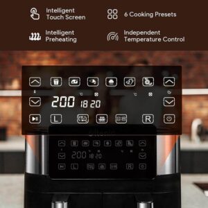 karstā gaisa friteris ultenic k20 dual air fryer 7.6 l 2850 w