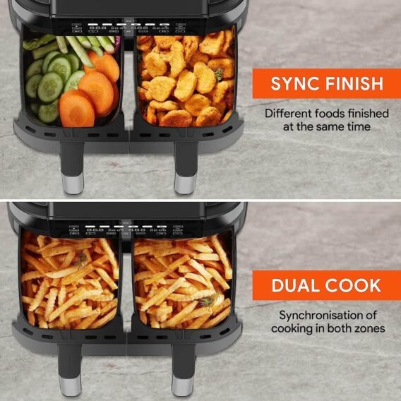 karstā gaisa friteris ultenic k20 dual air fryer 7.6 l 2850 w