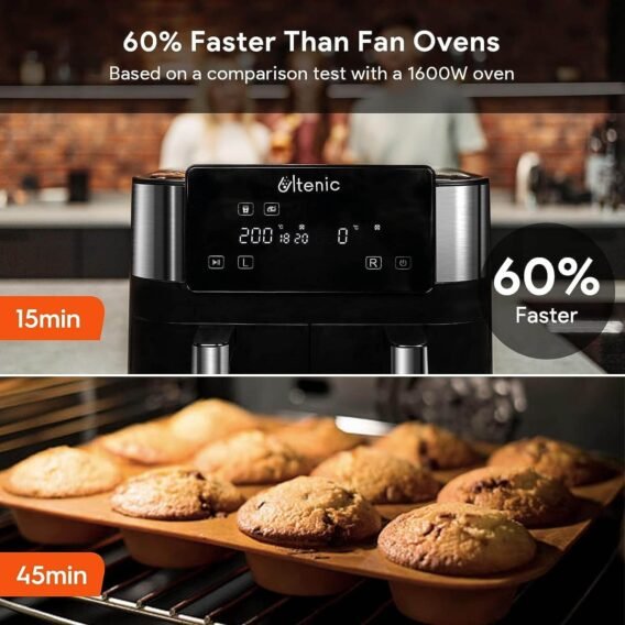 karstā gaisa friteris ultenic k20 dual air fryer 7.6 l 2850 w