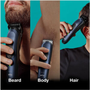 Ķermeņa, intīmās zonas matu trimmeris/skuveklis braun body groomer all in one set series 7 mgk7450