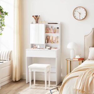 kosmētikas galds vasagle rdt118w01 balts