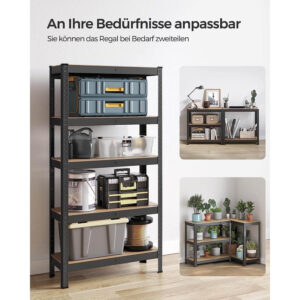 lielas slodzes grāmatu/virtuves plaukts songmics 30 x 75 x 150 cm 5 plaukti glr030b21